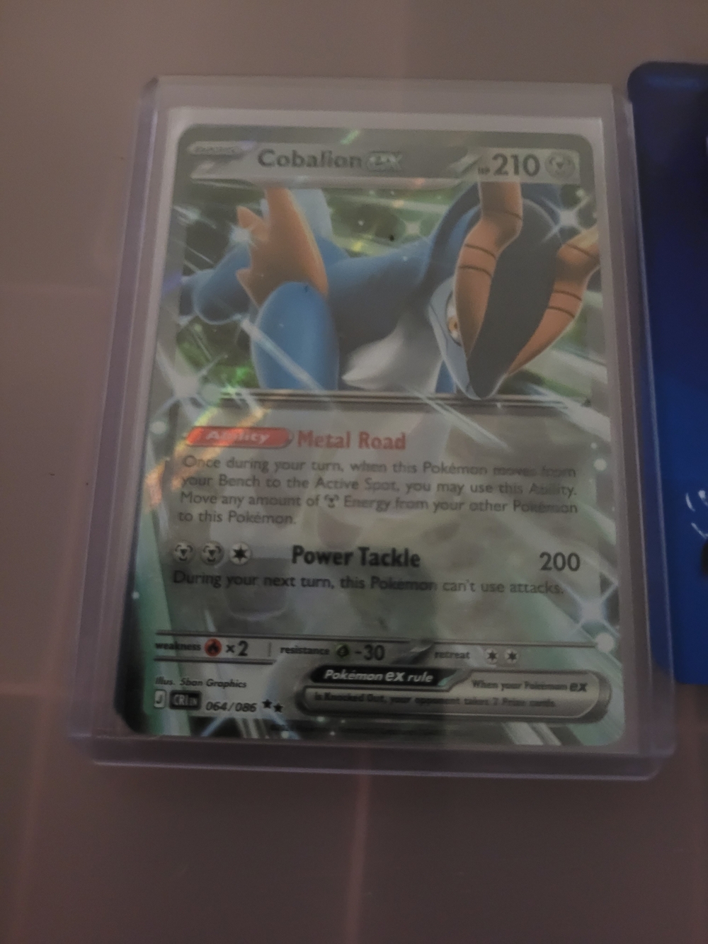Pokemon Cobalion EX Trading Card - Blue, Silver, Green